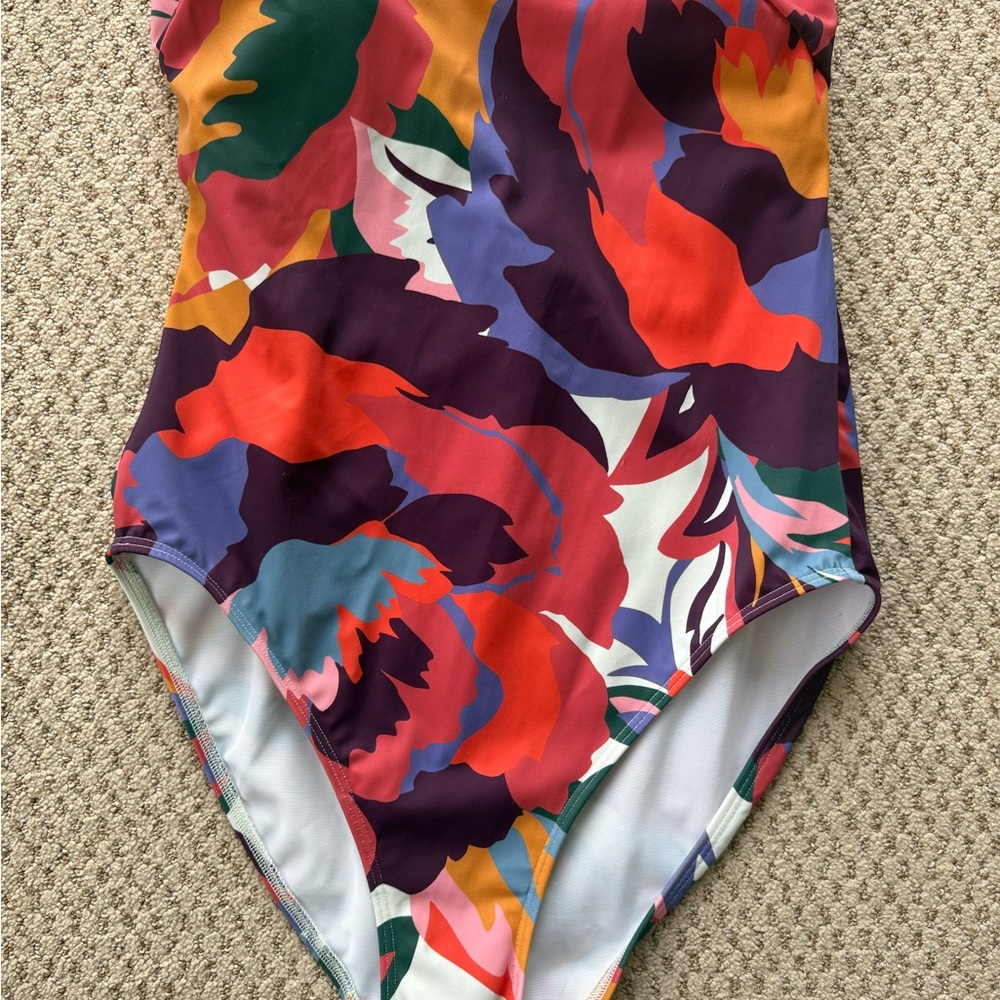 Boden NWT Swimsuit Sorrento One-Shoulder Floral Print bathing suit US 8 gorgeous - Picture 2 of 9